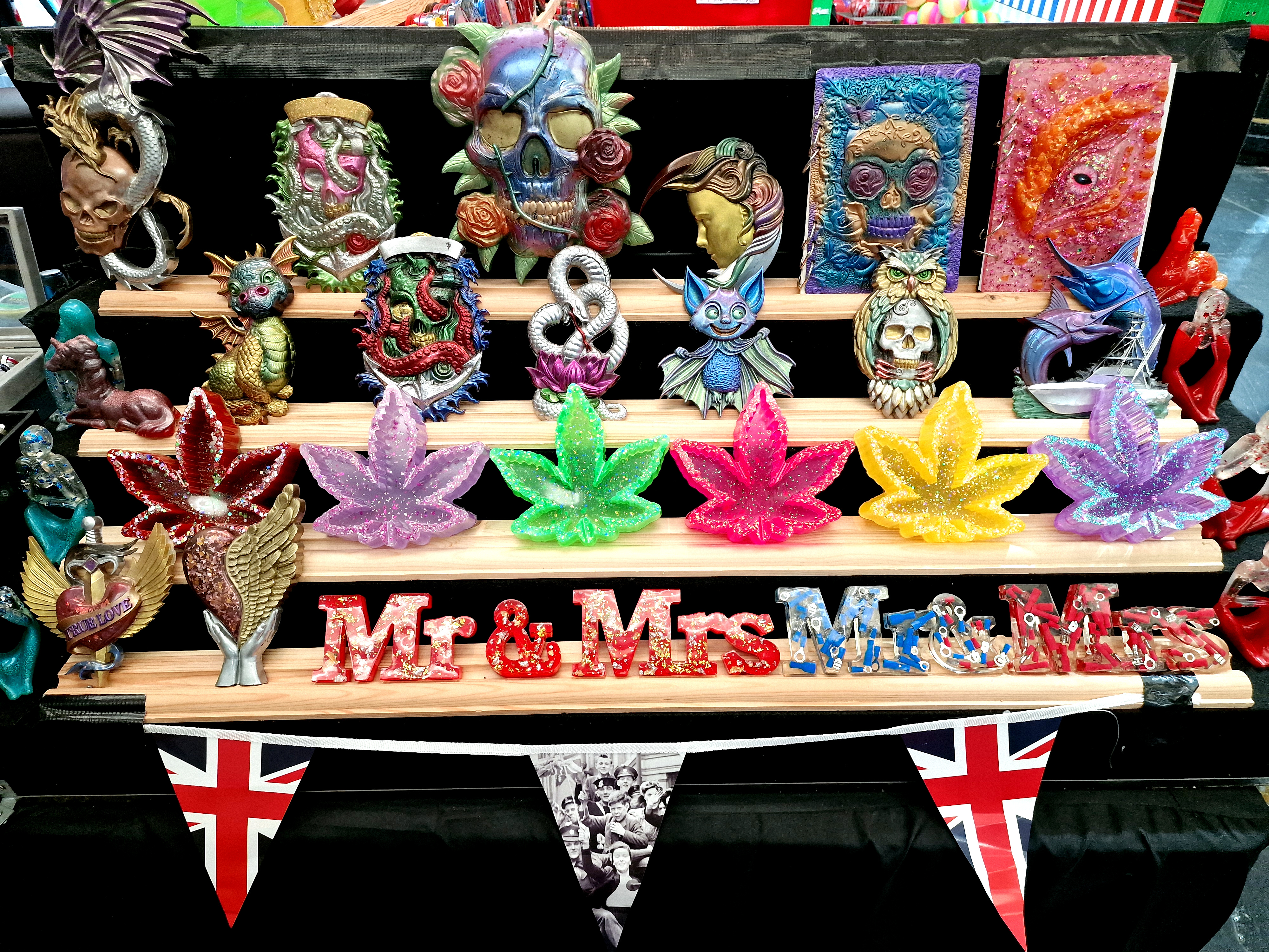 Vance's Plaques stall at Fantasy Island Indoor Market